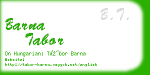 barna tabor business card